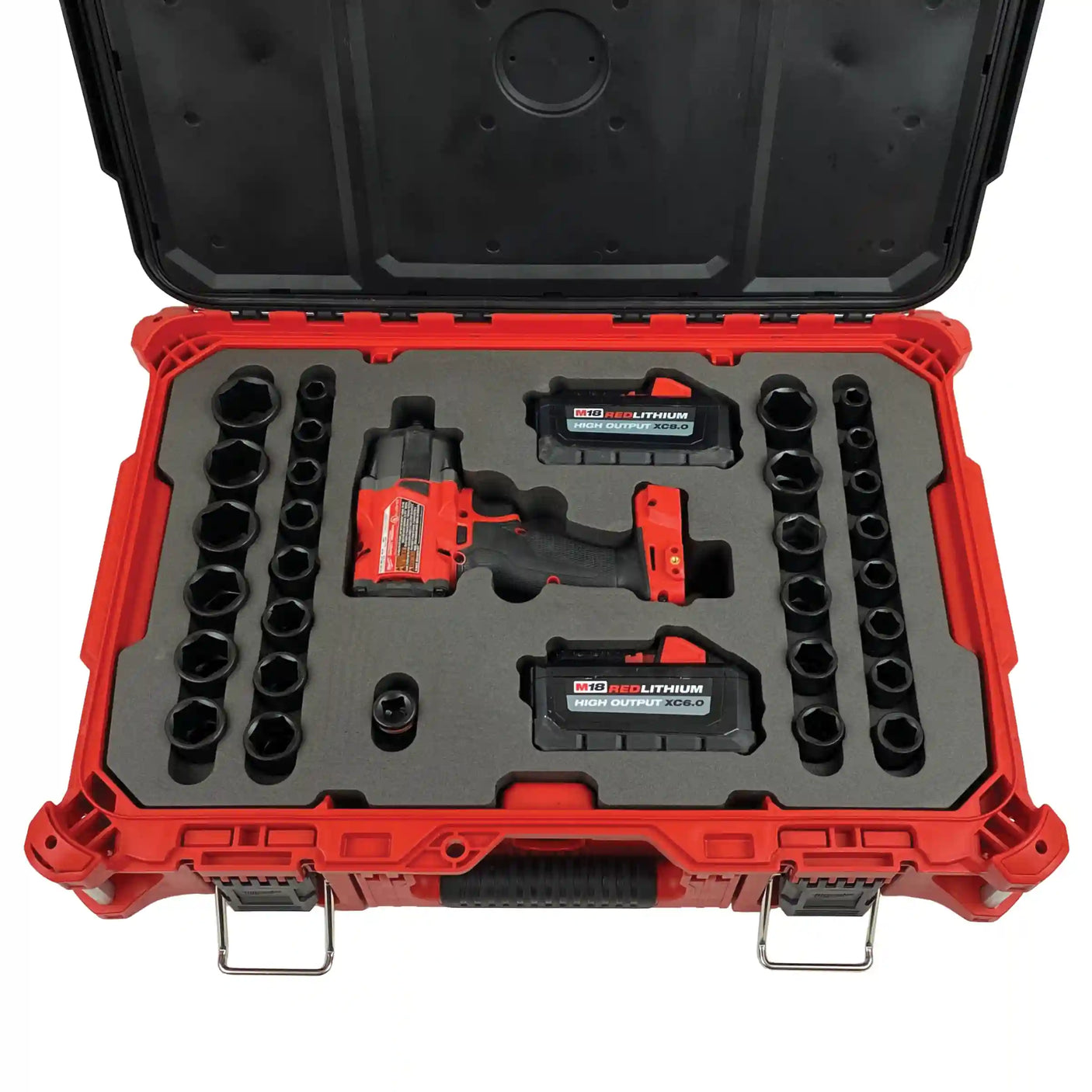 FOAM INSERT to store M18 Fuel Mid Torque Impact and 1/2" Shockwave Impact Socket Set in a Packout Medium Tool Box - Tools/Case NOT Included