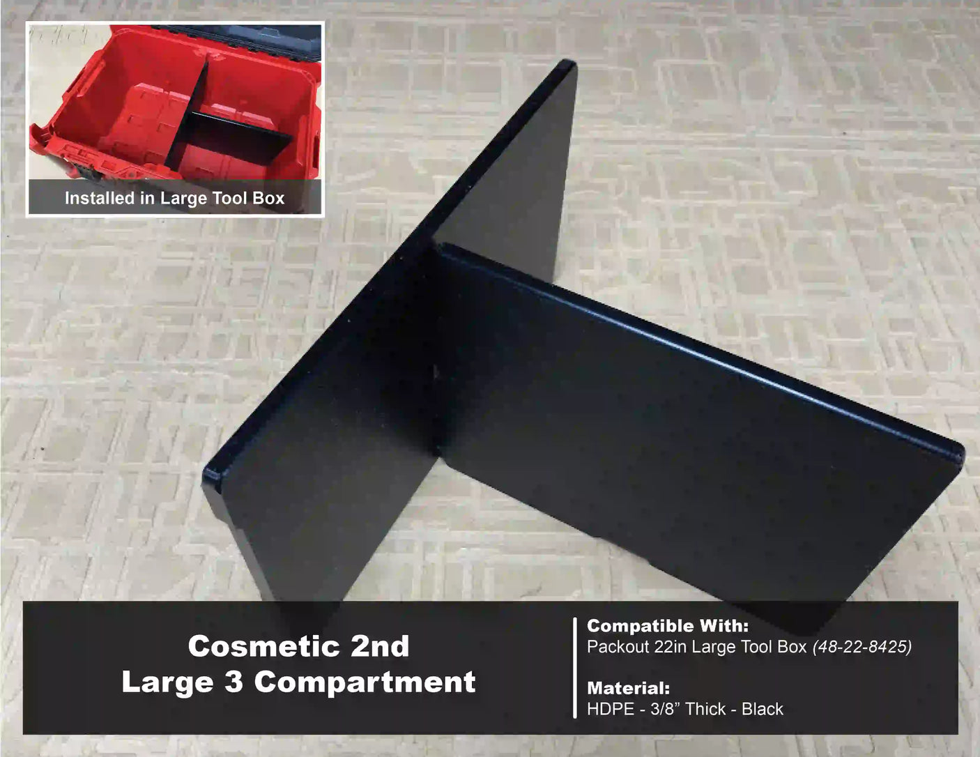 Cosmetic 2nds Plastic Divider Inserts for Milwaukee Packout Tool Boxes - Tools/Case NOT Included