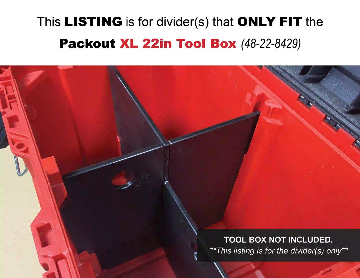 Divider for Packout XL 22in Tool Box 48-22-8429 - Tools/Case NOT Included