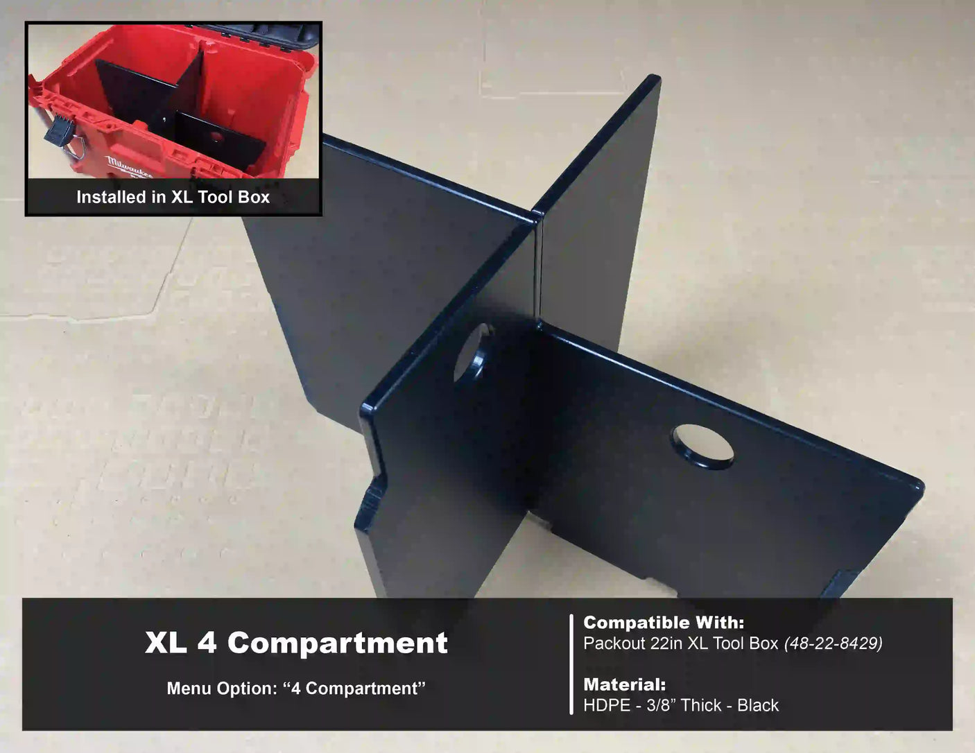 Divider for Packout XL 22in Tool Box 48-22-8429 - Tools/Case NOT Included