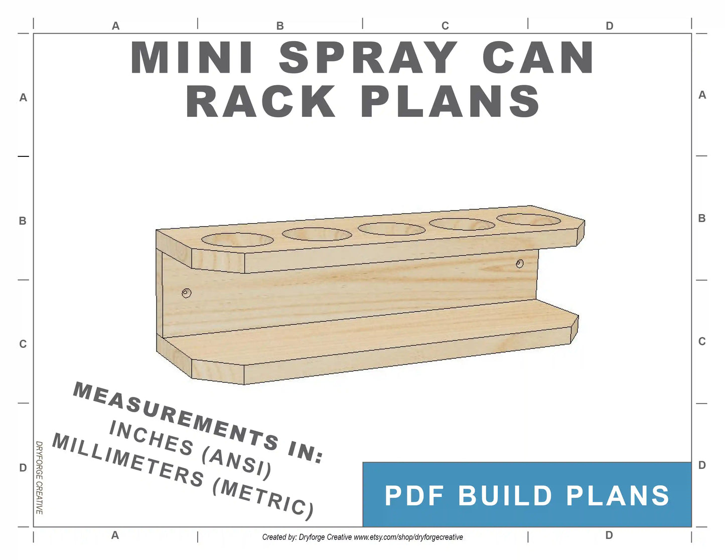 DIY Spray Paint Storage Rack Printable PDF Woodworking Plans 