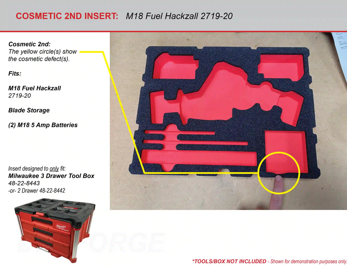 Cosmetic 2nds Insert - M18 Fuel Hackzall 2719-29 - Tools/Case NOT Included