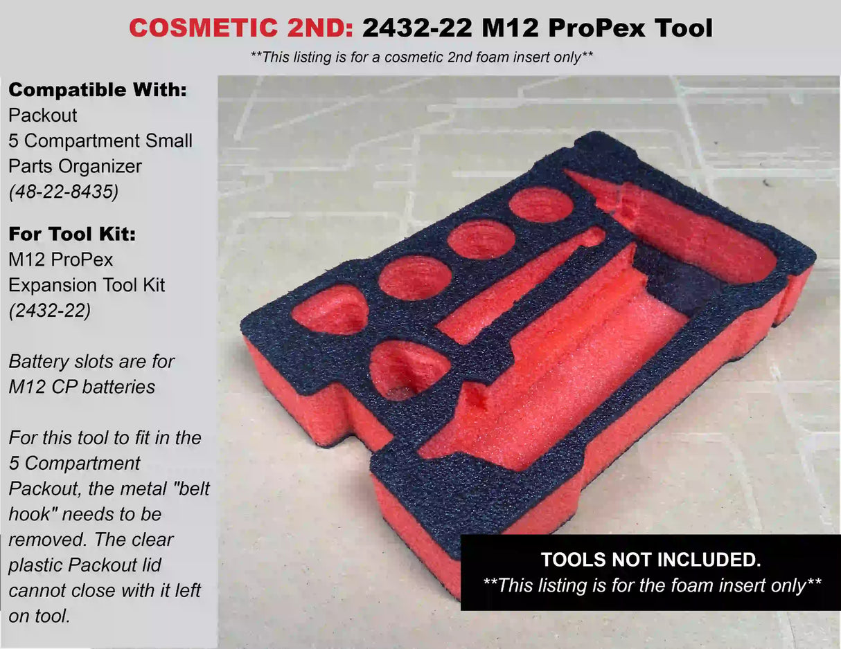 Cosmetic 2nds Foam Inserts for Packout 5 Compartment 48-22-8435 - Tools/Case NOT Included