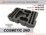 COSMETIC 2ND - FOAM INSERT to store M18 Fuel High Torque Impact and 1/2" Shockwave Impact Socket Set in a Packout Medium Tool Box - Tools/Case NOT Included (Copy)