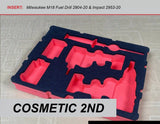 COSMETIC 2ND - FOAM INSERT to store M18 Fuel Hammer Drill Impact Kit 3697-22 in a Milwaukee Packout 2 Drawer Tool Box - Tools/Case NOT Included