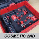 COSMETIC 2ND - FOAM INSERT to store M18 Fuel Hammer Drill Impact Kit 3697-22 in a Milwaukee Packout 2 Drawer Tool Box - Tools/Case NOT Included