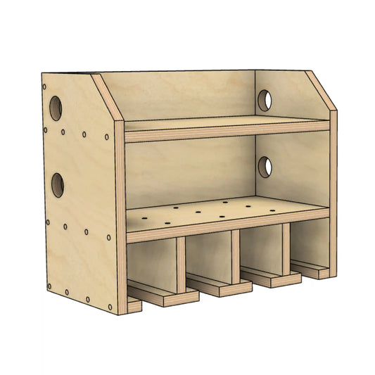 4 slot drill holder power tool storage cabinet DIY woodworking plans for beginners