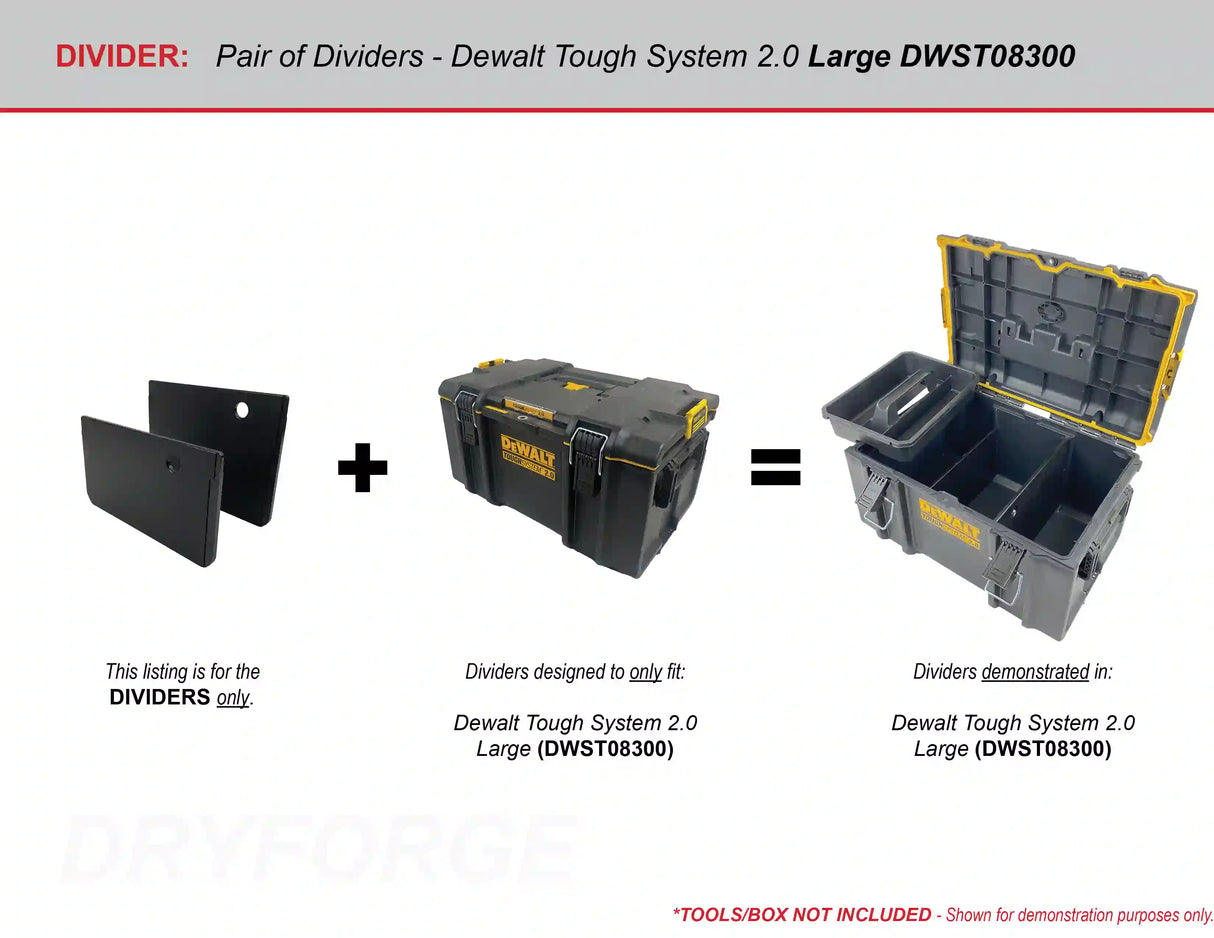 Dividers for Dewalt ToughSystem 2.0 Large Tool Box - Tools/Case NOT Included