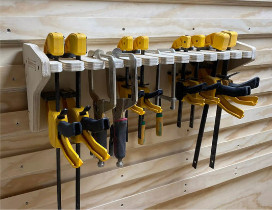 dewalt trigger clamp storage rack french cleat clamp rack made from plywood using cnc router projects files on a cnc route rmachine