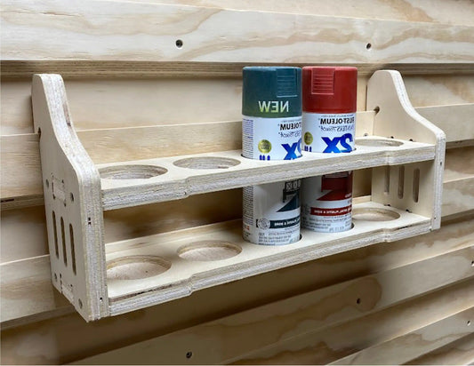stores 5 spray paint cans on the french cleat spray can shelf made from plywood on a cnc router machine
