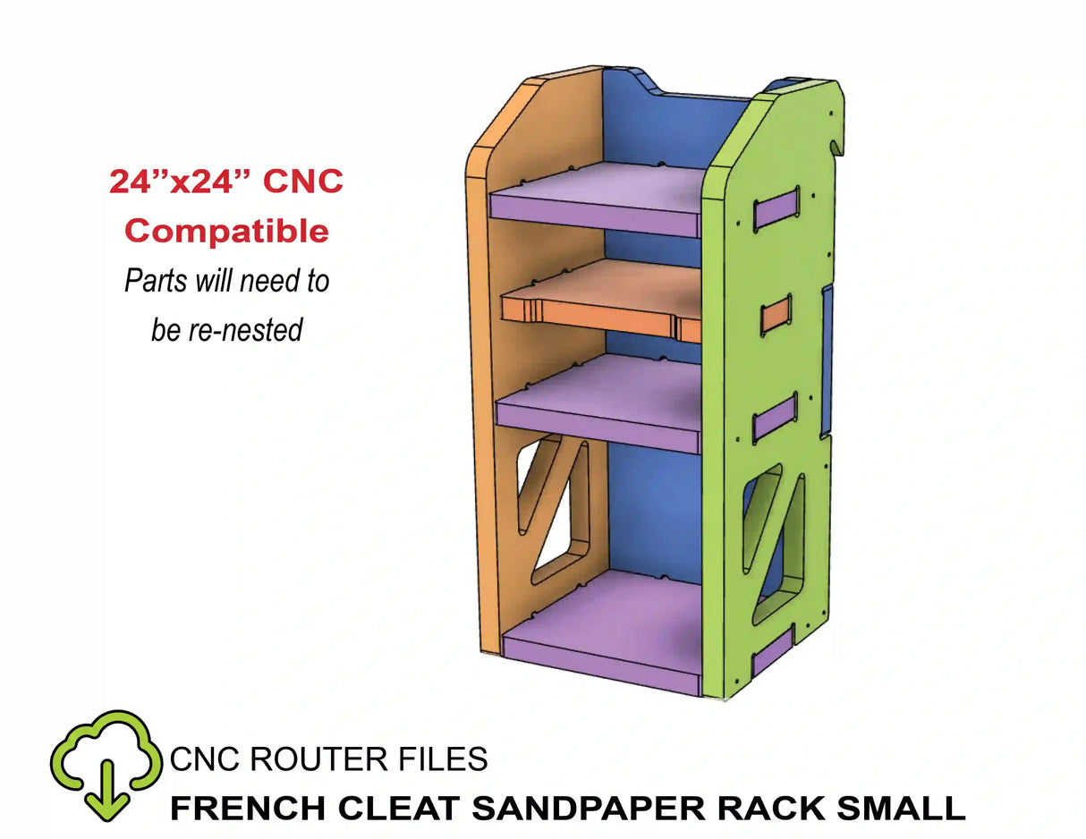 CNC Router Files French Cleat Sandpaper Rack Small