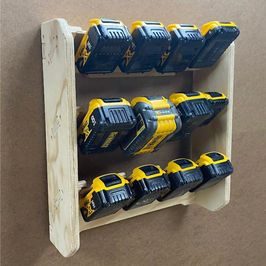 dewalt battery storage rack idea made from plywood to store dewalt 20v batteries made from plywood with cnc router project files