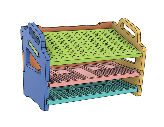 router bit storage ideas cabinet that stores router bits with a pull out tray and handles to mount the router bit holder on a french cleat wall or remove it and store it on a work bench when swapping router bits