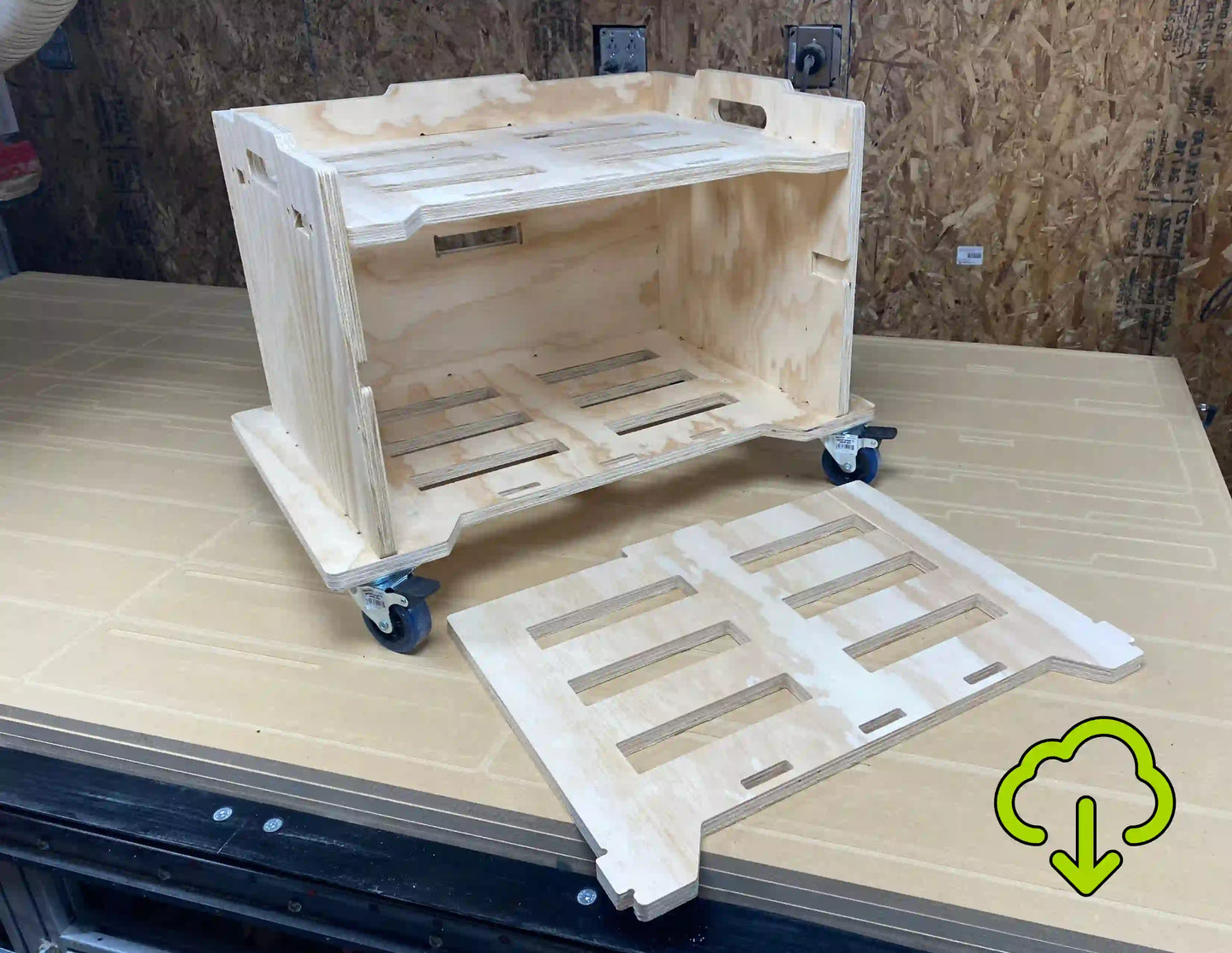 CNC Router Files Rolling Base Garage Stack Rack for Packout Tool Boxes