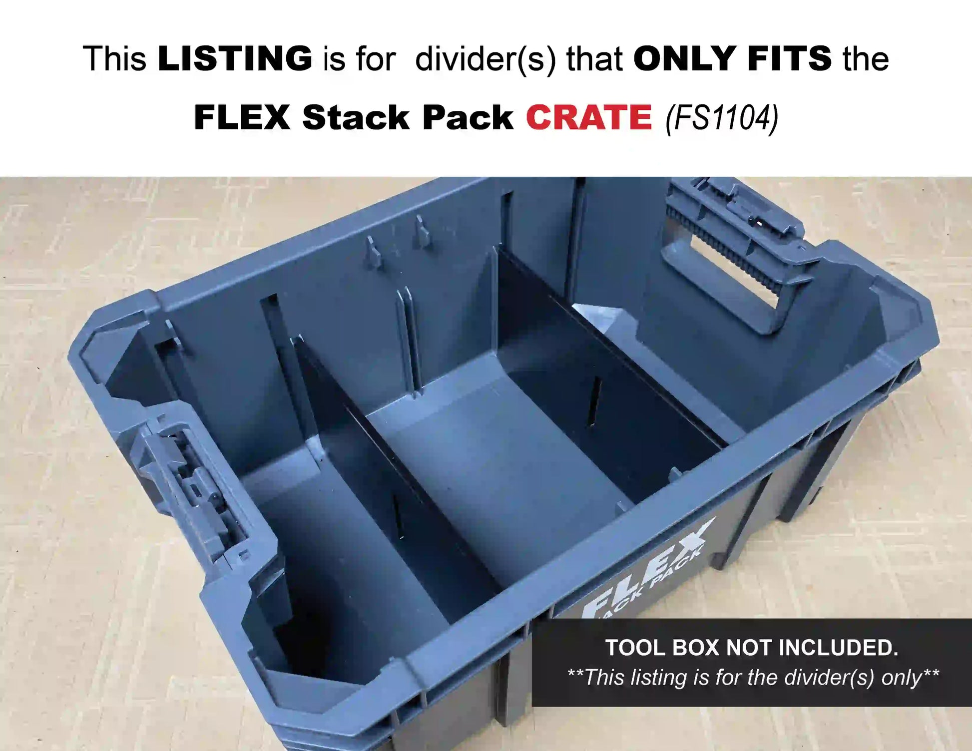 Divider for FLEX Stack Pack CRATE Tool Box - Tools/Case NOT Included ...