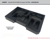 FOAM INSERT to store Dewalt Drill DCD800 and Impact DCF850 in a Dewalt 2 Drawer Tool Box - Tools/Box NOT Included