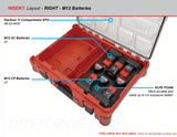 FOAM INSERT to store M12 Charger and Batteries in a Milwaukee Packout 11 Compartment Tool Box - Tools/Case NOT Included