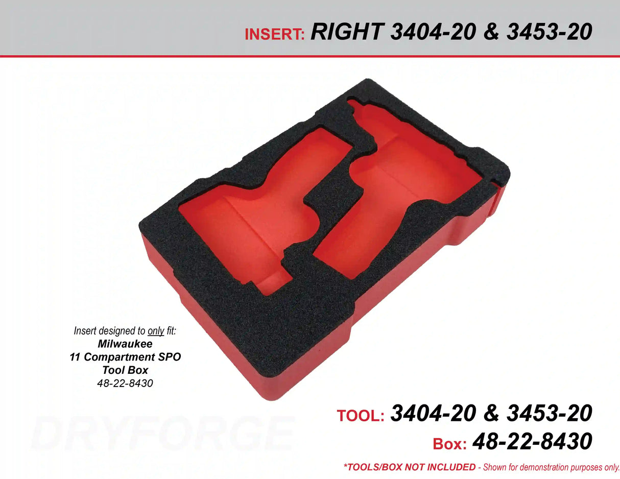 FOAM INSERT to store M12 Fuel Drill and Impact in a Milwaukee Packout 11 Compartment Tool Box - Tools/Case NOT Included