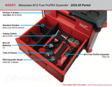 FOAM INSERT to store M12 Fuel ProPEX Expander in a Milwaukee Packout 2 Drawer Tool Box - Tools/Case NOT Included