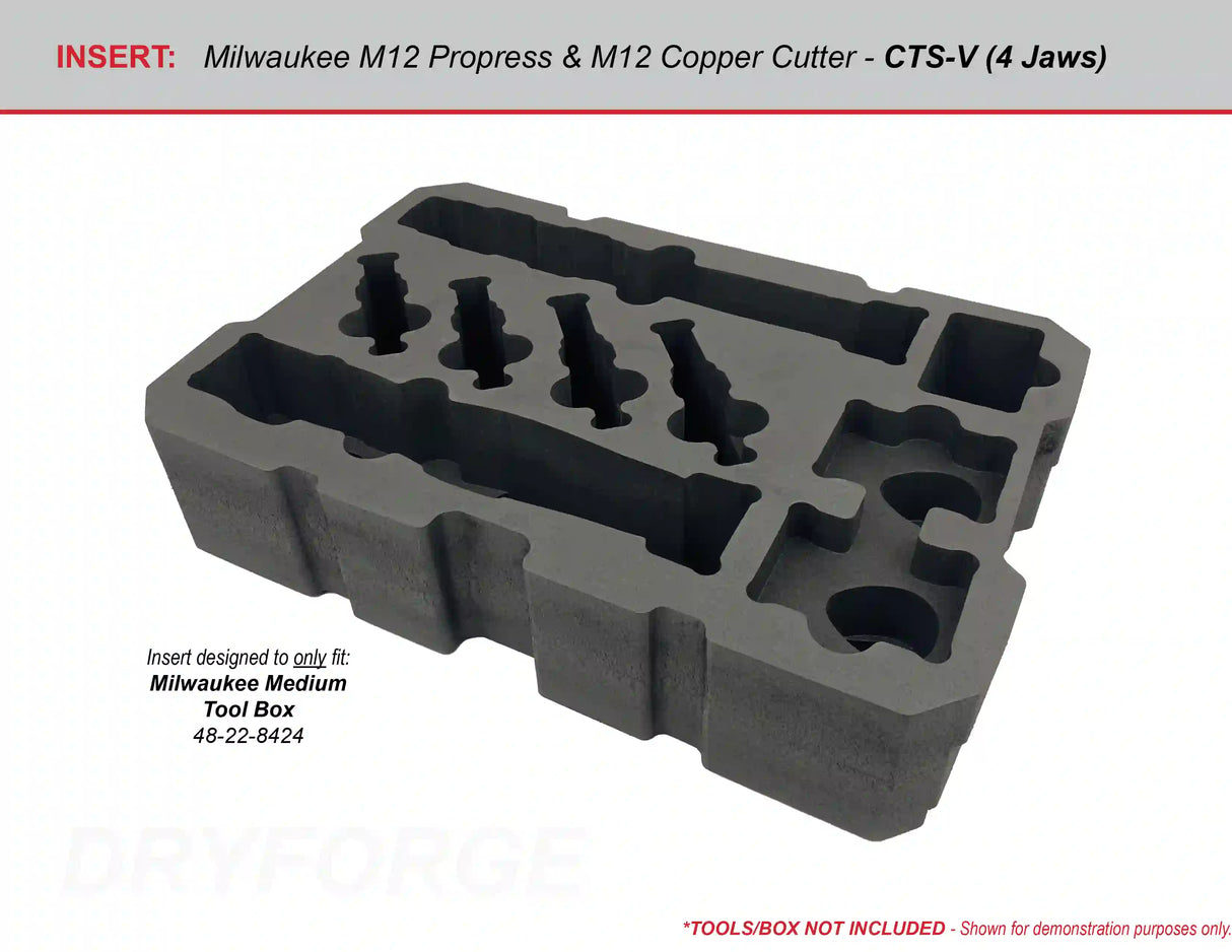 FOAM INSERT to store M12 Force Logic Press Kit 2473-22 in a Packout Medium Tool Box - Tools/Case NOT Included