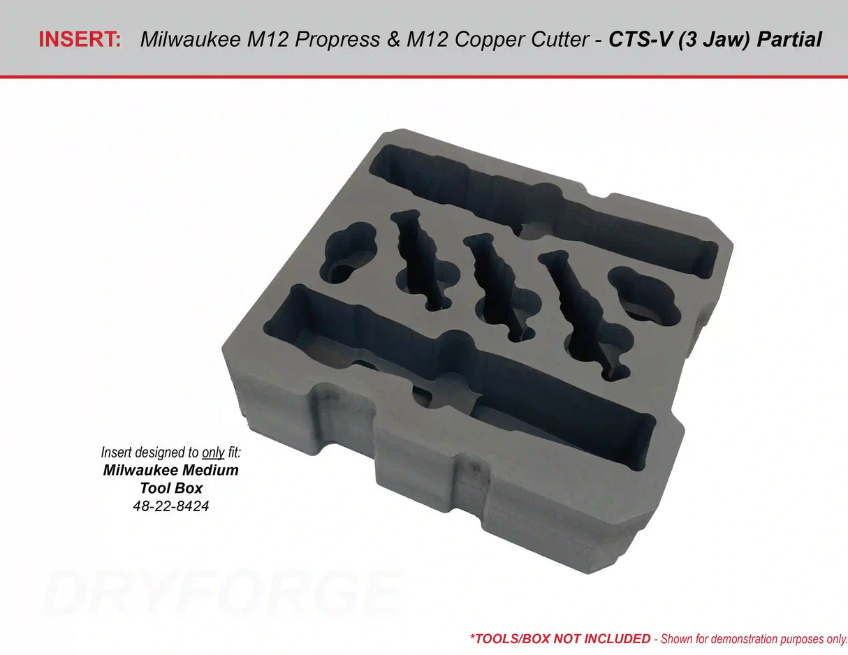 FOAM INSERT to store M12 Force Logic Press Kit 2473-22 in a Packout Medium Tool Box - Tools/Case NOT Included