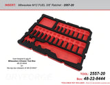 FOAM INSERT to store M12 Ratchet and Shockwave 43 Piece Socket Set in a Milwaukee Packout 4 Drawer Tool Box - Tools/Case NOT Included