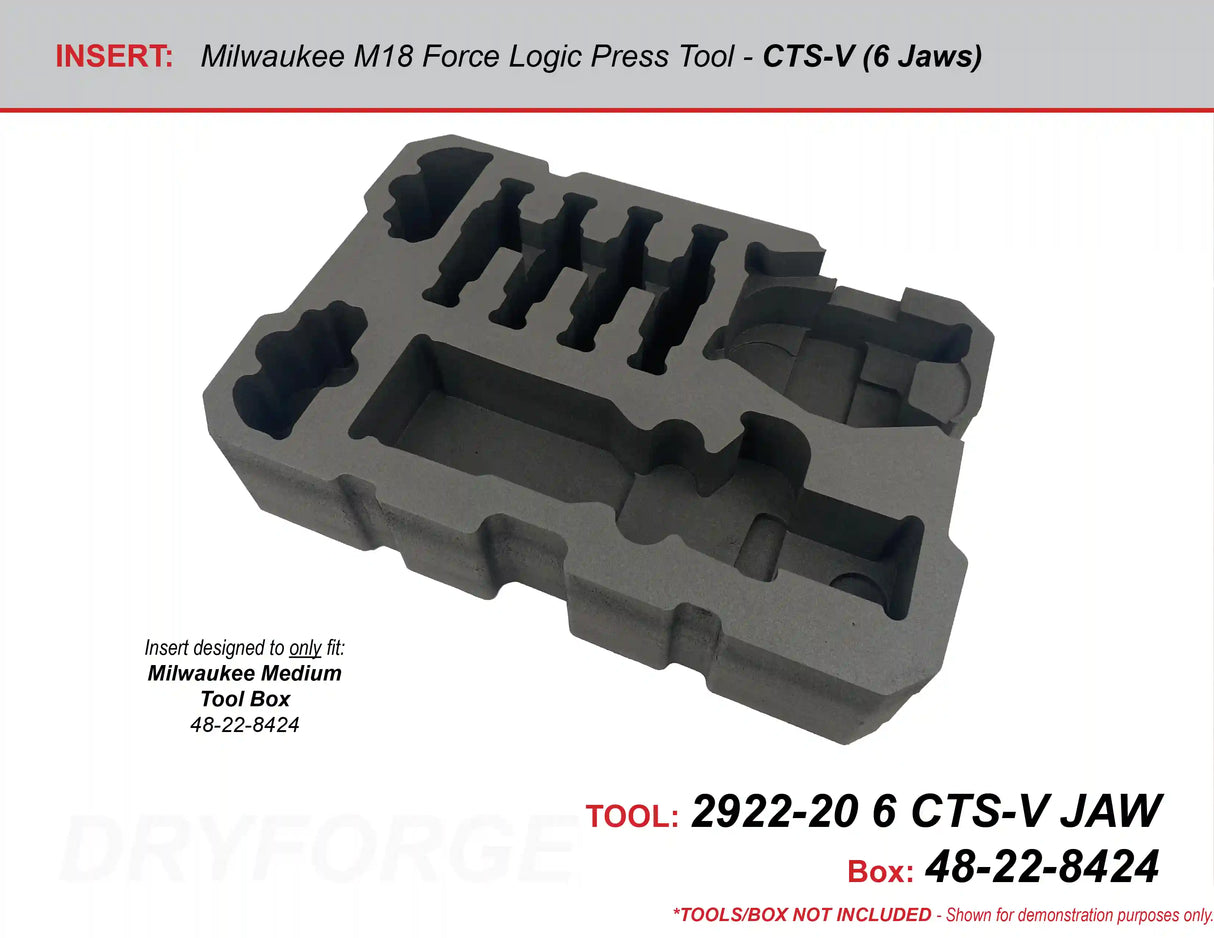 FOAM INSERT to store M18 Force Logic Press Tool in a Packout Medium Tool Box - Tools/Case NOT Included