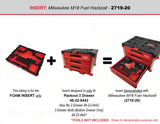 FOAM INSERT to store M18 Fuel Hackzall 2719-20 in a Milwaukee Packout 2 Drawer Tool Box - Tools/Case NOT Included