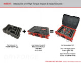 FOAM INSERT to store M18 Fuel High Torque Impact and 1/2" Shockwave Impact Socket Set in a Packout Medium Tool Box - Tools/Case NOT Included