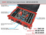 FOAM INSERT to store M18 Fuel High Torque Impact and 1/2" Shockwave Impact Socket Set in a Packout Medium Tool Box - Tools/Case NOT Included