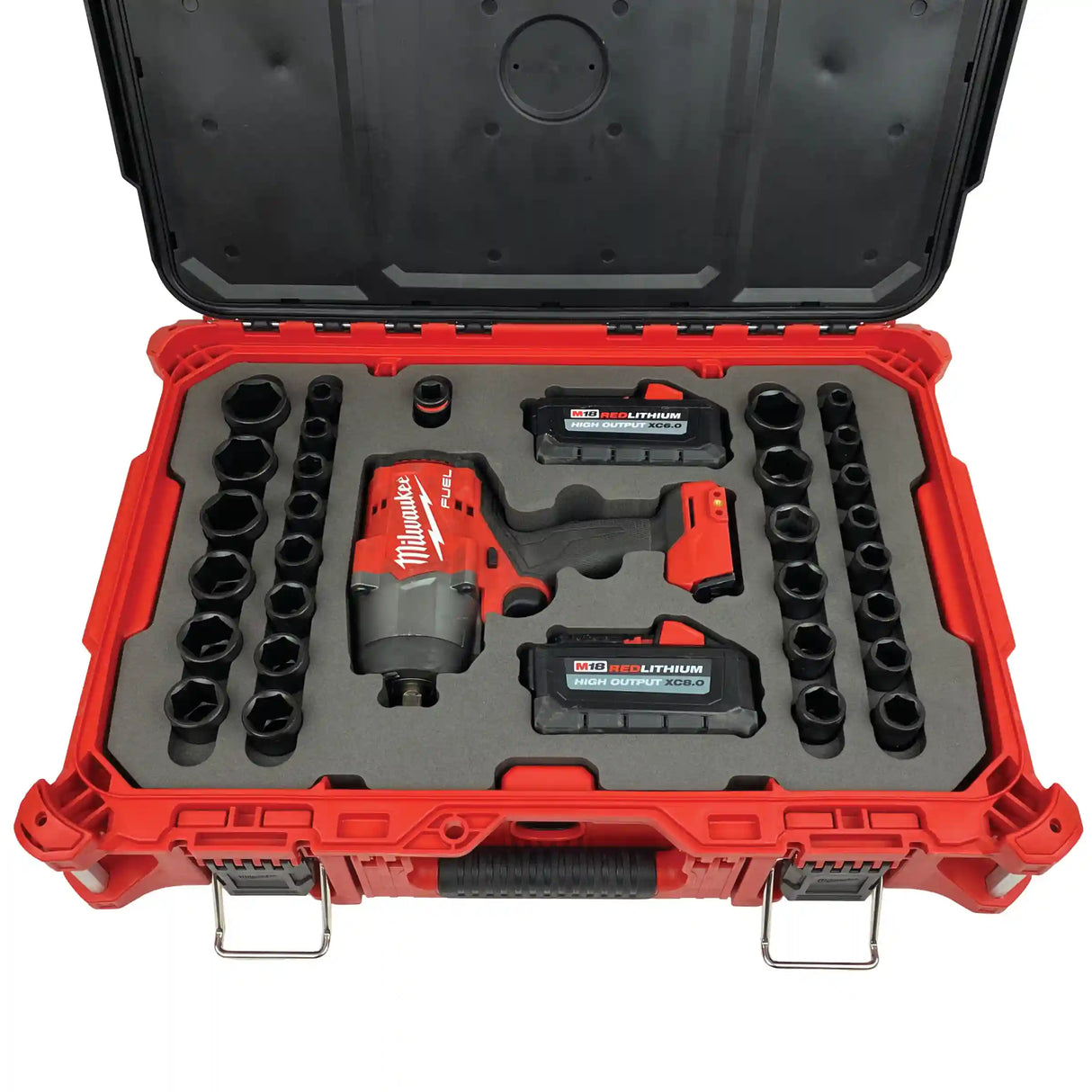 FOAM INSERT to store M18 Fuel High Torque Impact and 1/2" Shockwave Impact Socket Set in a Packout Medium Tool Box - Tools/Case NOT Included