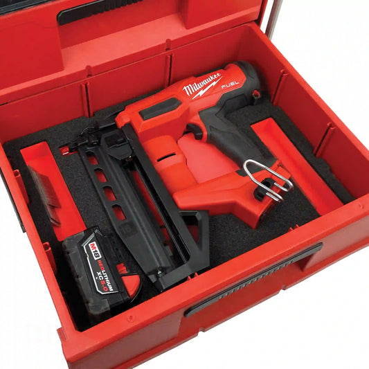 FOAM INSERT to store Milwaukee M18 Fuel Gen2 16 Gauge Nailer in a Milwaukee Packout 2 Drawer Tool Box 48-22-8442 - Tools NOT Included
