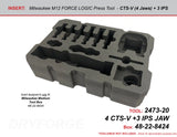 FOAM INSERT to store M12 Propress 4 CTS-V and 3 IPS Jaws in a Packout Medium Tool Box - Tools/Case NOT Included (Copy)