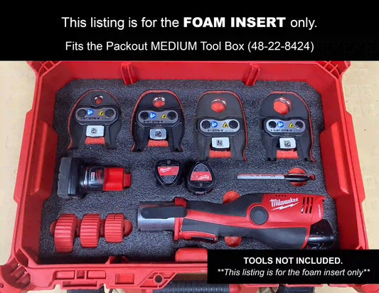 FOAM INSERT to store M12 Force Logic Press Kit 2473-22 and 1-1/4" Jaw in a Packout Medium Tool Box - Tools NOT Included
