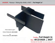 A black plastic divider shown on a white background with text indicating compatibility with Packout rolling boxes 8426 or 8427