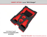 FOAM INSERT to store M12 Charger and M12 Batteries in a Milwaukee Packout 5 Compartment Small Parts Organizer - Tools/Case NOT Included