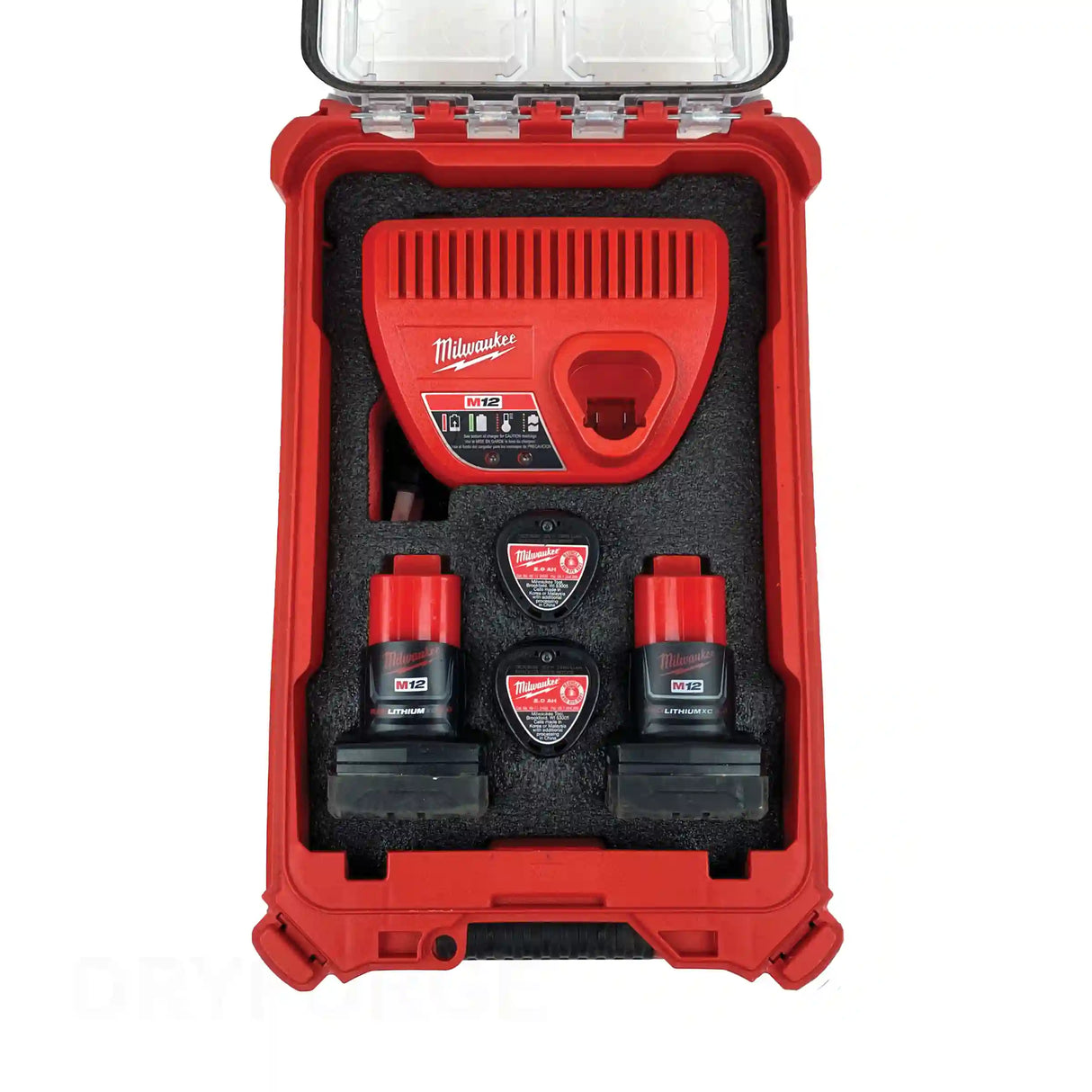 FOAM INSERT to store M12 Charger and M12 Batteries in a Milwaukee Packout 5 Compartment Small Parts Organizer - Tools/Case NOT Included