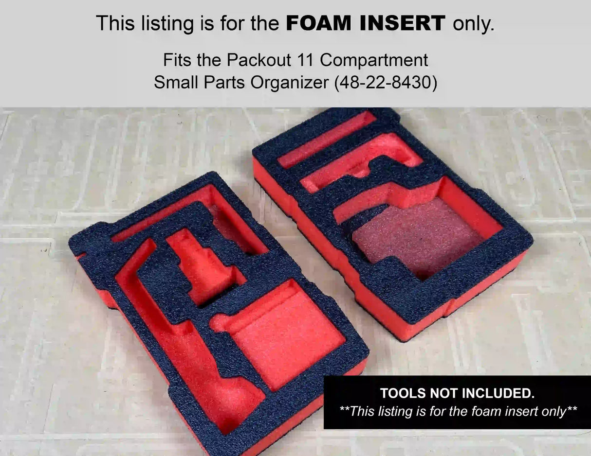 FOAM INSERT to store M12 Laser in a Milwaukee Packout 11 Compartment Tool Box - Tools/Case NOT Included