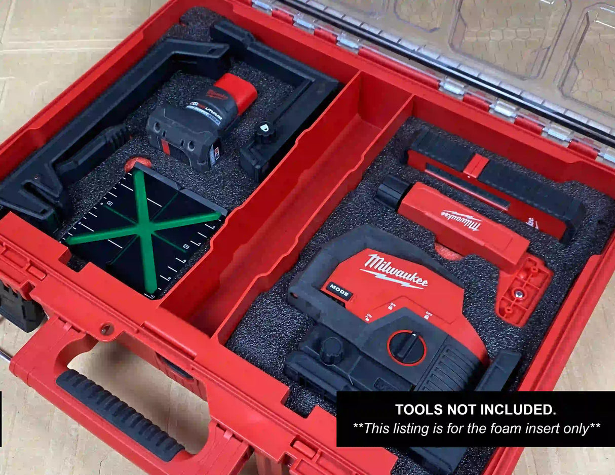 FOAM INSERT to store M12 Laser in a Milwaukee Packout 11 Compartment Tool Box - Tools/Case NOT Included