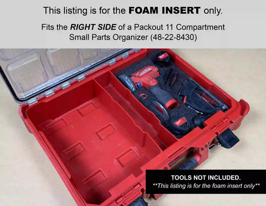 FOAM INSERT to store M12 Fuel 3" Cut Off Tool 2522-20 in a Milwaukee Packout 11 Compartment Tool Box - Tools/Case NOT Included