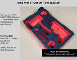 FOAM INSERT to store M12 Fuel 3" Cut Off Tool 2522-20 in a Milwaukee Packout 11 Compartment Tool Box - Tools/Case NOT Included