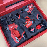 FOAM INSERT to store M12 Fuel Drill 3404-20 Impact 2453-20 Install Driver 2505-20 in a Milwaukee Packout 3Drawer Tool Box - Tools/Case NOT Included