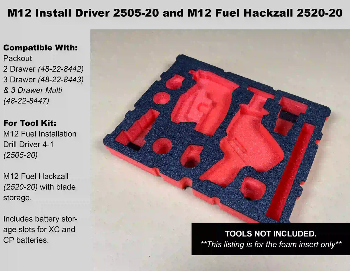 ⭐︎2個セット　インヴェル　ヒサミ　サンプロテクション FOAM INSERT to store M12 Fuel Hackzall 2520-20 and Install Drill 4