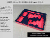 FOAM INSERT to store M18 Fuel Hammer Drill Impact Kit 3697-22 in a Milwaukee Packout 2 Drawer Tool Box - Tools/Case NOT Included