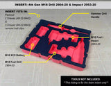 FOAM INSERT to store M18 Fuel Hammer Drill Impact Kit 3697-22 in a Milwaukee Packout 2 Drawer Tool Box - Tools/Case NOT Included