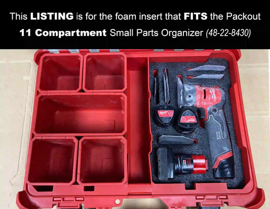 FOAM INSERT to store M12 Orbital Sander in a Milwaukee Packout 11 Compartment Tool Box - Tools NOT Included