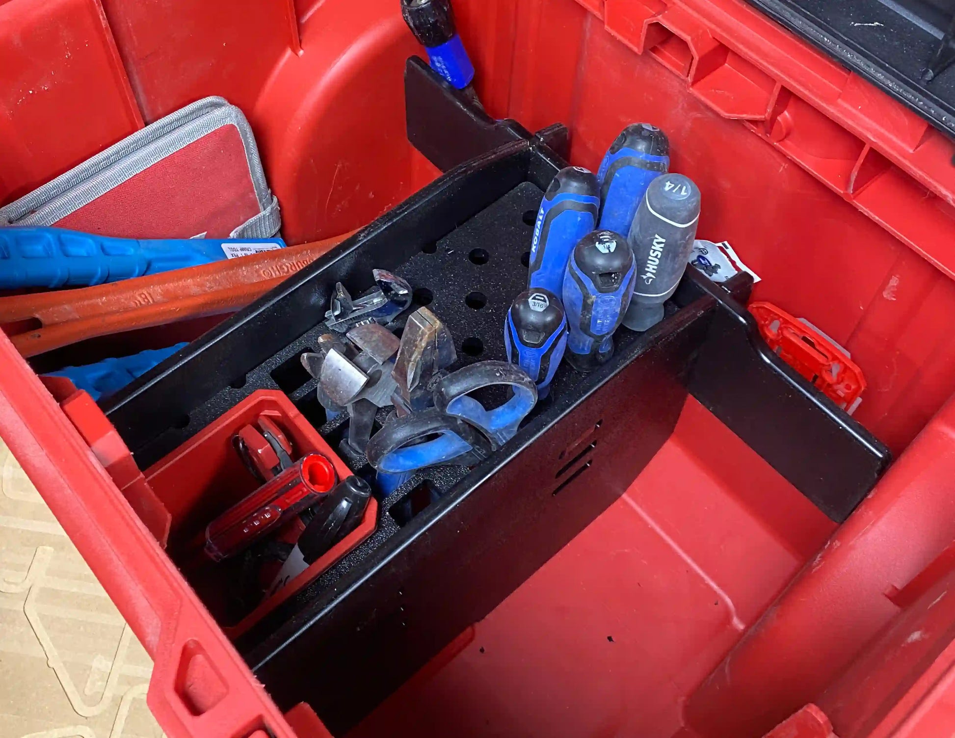 Tri Compartment Insert Organizer for Packout 22in Rolling Tool Box