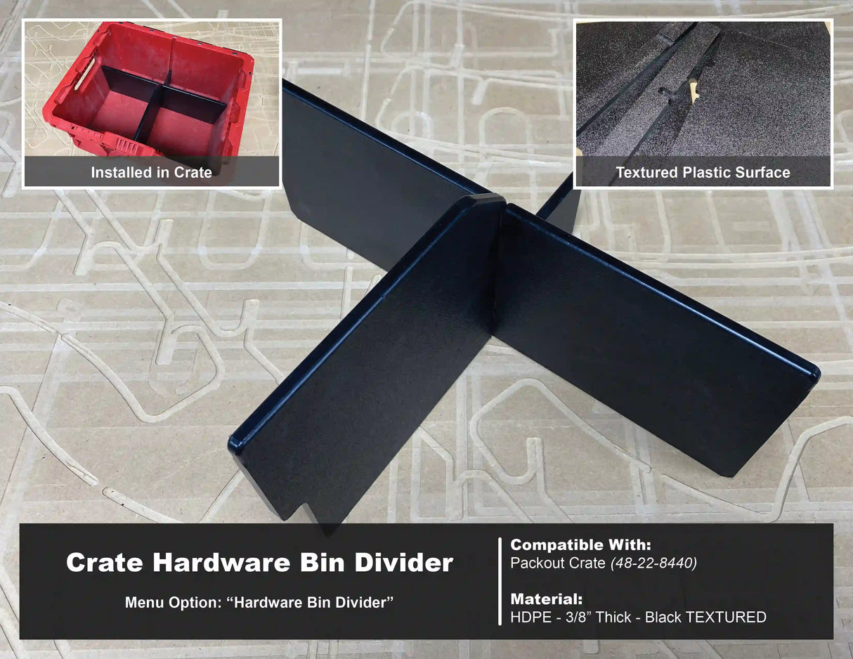 Hardware Bin Divider for Packout Crate - Packout Crate Mods - Tools/Case NOT Included