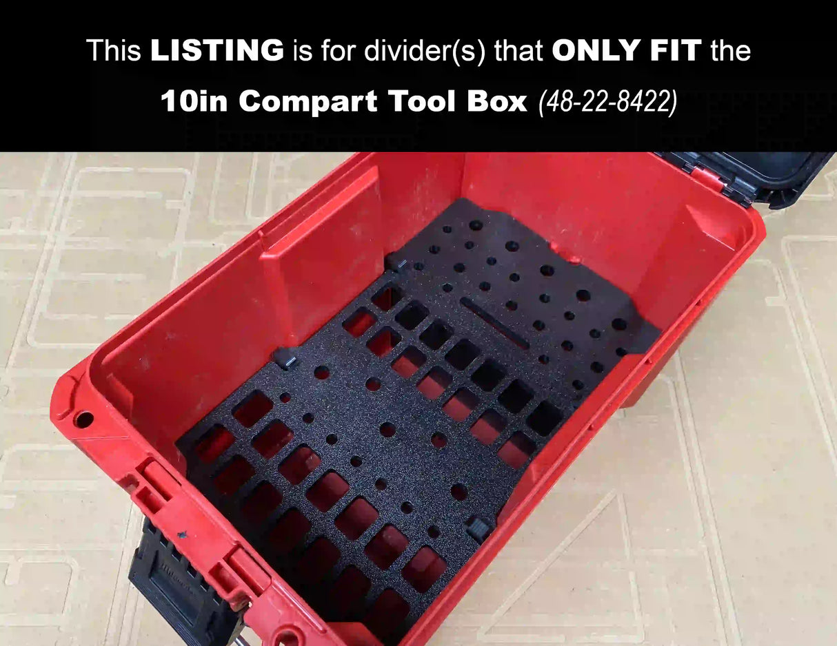 Hand Tool Organizer Insert for Milwaukee Packout 10in Compact Tool Box - Tools/Case NOT Included