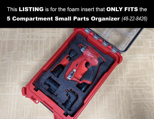 FOAM INSERT to store M12 Installation Drill Driver 2505-20 in a Milwaukee Packout 5 Compartment Small Parts Organizer - Tools NOT Included